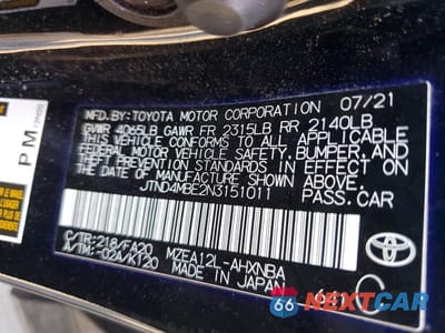 Zdjęcie 12 z 12 samochodu: 2022 TOYOTA COROLLA HATCHBACK SE NIGHTSHADE EDITION VIN:JTND4MBE2N3151011 - miniatura
