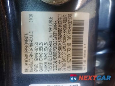 Zdjęcie 12 z 12 samochodu: 2026 HONDA ACCORD SE VIN:1HGCY1F41TA001955 - miniatura
