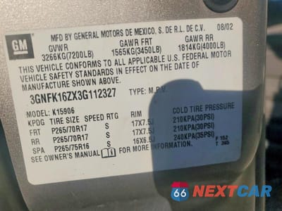 Zdjęcie 14 z 14 samochodu: 2003 CHEVROLET SUBURBAN K1500 VIN:3GNFK16ZX3G112327 - miniatura