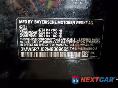 Zdjęcie 12 z 12 samochodu: 2021 BMW 330XI VIN:3MW5R7J02M8B89665 - miniatura