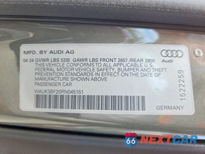Zdjęcie 12 z 12 samochodu: 2024 AUDI A6 PREMIUM VIN:WAUK3BF20RN045151 - miniatura