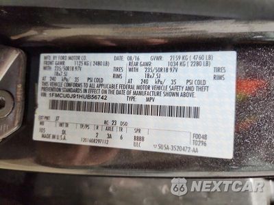 Zdjęcie 13 z 13 samochodu: 2017 FORD ESCAPE TITANIUM VIN:1FMCU0J91HUB56742 - miniatura
