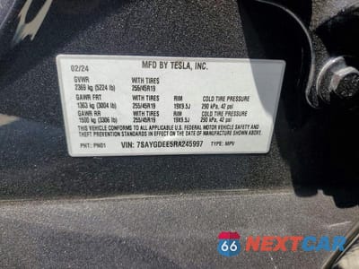 Zdjęcie 12 z 12 samochodu: 2024 TESLA MODEL Y VIN:7SAYGDEE5RA245997 - miniatura