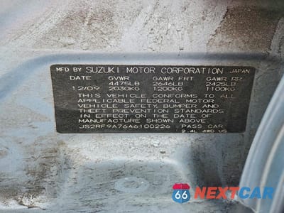 Zdjęcie 13 z 13 samochodu: 2010 SUZUKI KIZASHI SLS VIN:JS2RF9A76A6100226 - miniatura