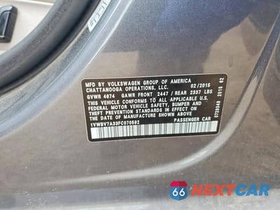 Zdjęcie 12 z 12 samochodu: 2015 VOLKSWAGEN PASSAT SE VIN:1VWBV7A33FC070592 - miniatura