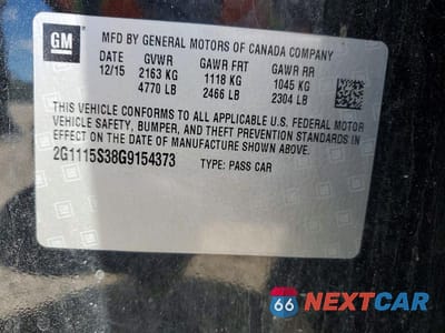 Zdjęcie 13 z 13 samochodu: 2016 CHEVROLET IMPALA LT VIN:2G1115S38G9154373 - miniatura
