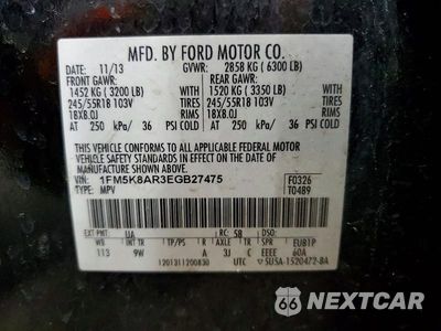 Zdjęcie 14 z 14 samochodu: 2014 FORD EXPLORER POLICE INTERCEPTOR VIN:1FM5K8AR3EGB27475 - miniatura