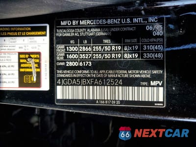 Zdjęcie 13 z 13 samochodu: 2015 MERCEDES-BENZ ML 350 VIN:4JGDA5JBXFA612524 - miniatura