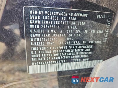Zdjęcie 13 z 13 samochodu: 2016 VOLKSWAGEN TIGUAN S VIN:WVGAV7AX9GW501787 - miniatura