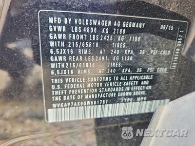Zdjęcie 13 z 13 samochodu: 2016 VOLKSWAGEN TIGUAN S VIN:WVGAV7AX9GW501787 - miniatura