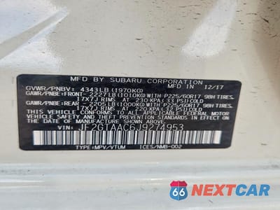 Zdjęcie 12 z 12 samochodu: 2018 SUBARU CROSSTREK VIN:JF2GTAAC6J9274953 - miniatura