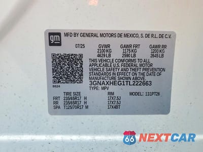 Zdjęcie 12 z 12 samochodu: 2026 CHEVROLET EQUINOX LT VIN:3GNAXHEG1TL222663 - miniatura