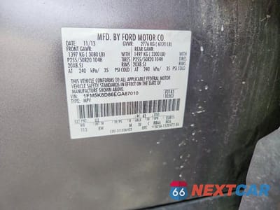 Zdjęcie 13 z 13 samochodu: 2014 FORD EXPLORER XLT VIN:1FM5K8D86EGA87010 - miniatura
