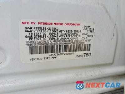 Zdjęcie 13 z 13 samochodu: 2015 MITSUBISHI OUTLANDER SE VIN:JA4AZ3A3XFZ000901 - miniatura
