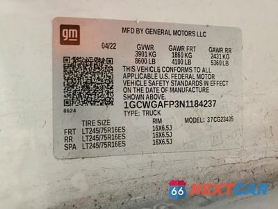Zdjęcie 13 z 13 samochodu: 2022 CHEVROLET EXPRESS G2500 VIN:1GCWGAFP3N1184237 - miniatura