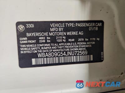 Zdjęcie 12 z 12 samochodu: 2018 BMW 330 XI VIN:WBA8D9G54JNU72569 - miniatura