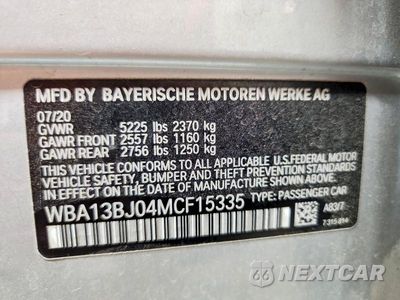 Zdjęcie 13 z 13 samochodu: 2021 BMW 530 XI VIN:WBA13BJ04MCF15335 - miniatura