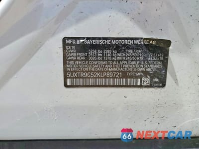 Zdjęcie 14 z 14 samochodu: 2019 BMW X3 XDRIVE30I VIN:5UXTR9C52KLP89721 - miniatura