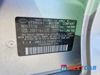 Zdjęcie 12 z 12 samochodu: 2017 HYUNDAI SONATA HYBRID SE VIN:KMHE24L18HA057642 - miniatura