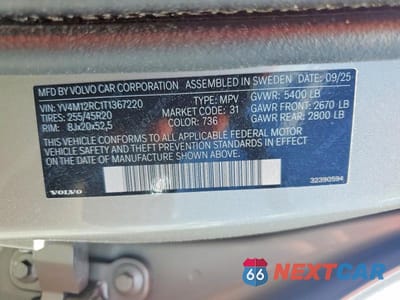 Zdjęcie 13 z 13 samochodu: 2026 VOLVO XC60 PLUS VIN:YV4M12RC1T1367220 - miniatura