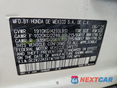 Zdjęcie 14 z 14 samochodu: 2026 HONDA HR-V LX VIN:3CZRZ2H3XTM708758 - miniatura