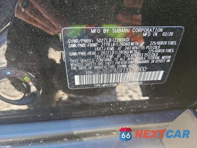 Zdjęcie 13 z 13 samochodu: 2026 SUBARU OUTBACK PREMIUM VIN:JF2BUPADXTY512900 - miniatura