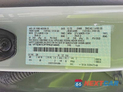 Zdjęcie 12 z 12 samochodu: 2023 FORD F150 SUPERCREW VIN:1FTEW1CP7PKD14665 - miniatura