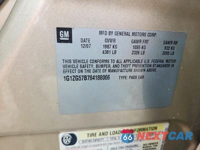 Zdjęcie 13 z 13 samochodu: 2008 CHEVROLET MALIBU VIN:1G1ZG57B784188066 - miniatura