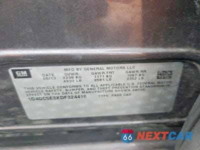 Zdjęcie 12 z 12 samochodu: 2013 BUICK LACROSSE VIN:1G4GC5E3XDF324416 - miniatura