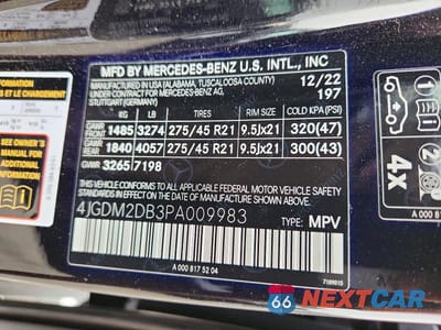 Zdjęcie 14 z 14 samochodu: 2023 MERCEDES-BENZ EQS SUV 450+ VIN:4JGDM2DB3PA009983 - miniatura