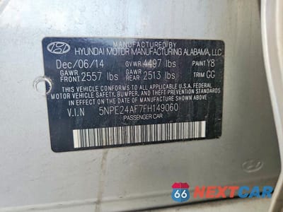 Zdjęcie 12 z 12 samochodu: 2015 HYUNDAI SONATA SE VIN:5NPE24AF7FH149060 - miniatura