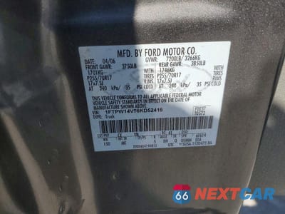 Zdjęcie 12 z 12 samochodu: 2006 FORD F150 SUPERCREW VIN:1FTPW14V56KD52416 - miniatura