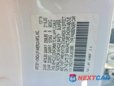 Zdjęcie 12 z 12 samochodu: 2020 HONDA ACCORD SPORT VIN:1HGCV1F3XLA012680 - miniatura