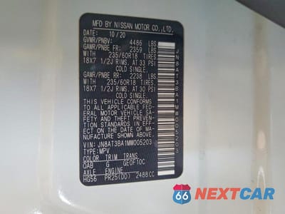 Zdjęcie 13 z 13 samochodu: 2021 NISSAN ROGUE SV VIN:JN8AT3BA1MW005203 - miniatura