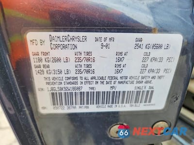 Zdjęcie 14 z 14 samochodu: 2002 JEEP LIBERTY LIMITED 4WD VIN:1J8GL58K92W186087 - miniatura