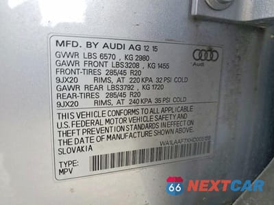 Zdjęcie 13 z 13 samochodu: 2017 AUDI Q7 PREMIUM PLUS VIN:WA1LAAF7XHD005158 - miniatura