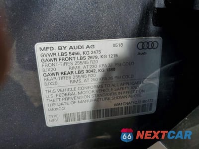 Zdjęcie 13 z 13 samochodu: 2018 AUDI Q5 PRESTIGE VIN:WA1CNAFY2J2190773 - miniatura
