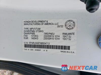 Zdjęcie 13 z 13 samochodu: 2022 HONDA ODYSSEY TOURING VIN:5FNRL6H87NB504713 - miniatura