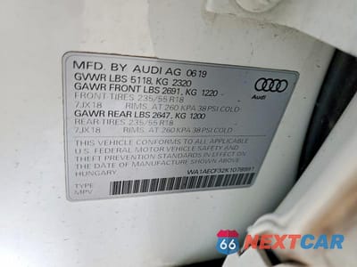 Zdjęcie 12 z 12 samochodu: 2019 AUDI Q3 PREMIUM VIN:WA1AECF32K1078991 - miniatura