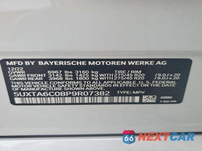 Zdjęcie 14 z 14 samochodu: 2023 BMW X5 XDRIVE45E VIN:5UXTA6C08P9R07382 - miniatura
