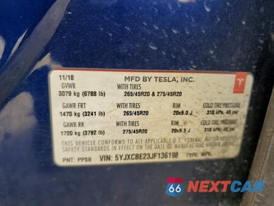 Zdjęcie 13 z 13 samochodu: 2018 TESLA MODEL X VIN:5YJXCBE23JF136198 - miniatura