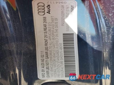 Zdjęcie 12 z 12 samochodu: 2011 AUDI A5 PRESTIGE VIN:WAUVFAFH3BN014761 - miniatura