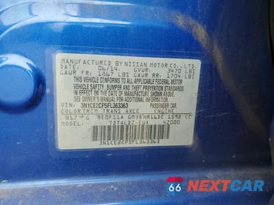 Zdjęcie 12 z 12 samochodu: 2015 NISSAN VERSA NOTE SV VIN:3N1CE2CP5FL363363 - miniatura