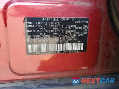 Zdjęcie 13 z 13 samochodu: 2019 SUBARU OUTBACK 2.5I LIMITED VIN:4S4BSANC8K3395361 - miniatura