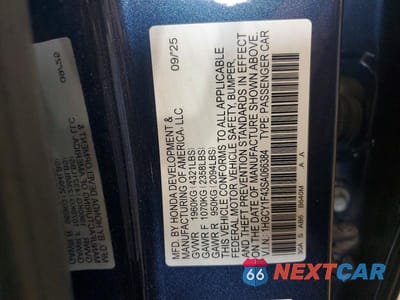 Zdjęcie 13 z 13 samochodu: 2025 HONDA ACCORD SE VIN:1HGCY1F43SA066384 - miniatura
