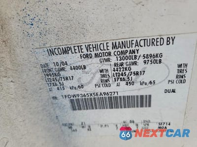 Zdjęcie 12 z 12 samochodu: 2005 FORD F350 SUPER DUTY VIN:1FDWF365X5EA96271 - miniatura