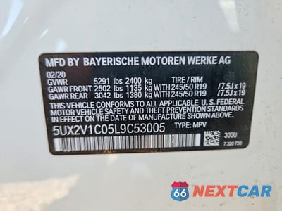 Zdjęcie 14 z 14 samochodu: 2020 BMW X4 XDRIVE30I VIN:5UX2V1C05L9C53005 - miniatura