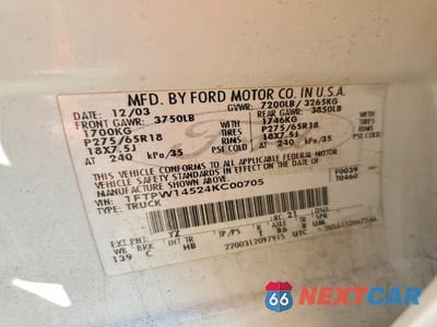 Zdjęcie 12 z 12 samochodu: 2004 FORD F150 SUPERCREW VIN:1FTPW14524KC00705 - miniatura