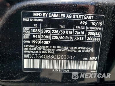 Zdjęcie 12 z 12 samochodu: 2016 MERCEDES-BENZ GLA 250 4MATIC VIN:WDCTG4GB8GJ203207 - miniatura