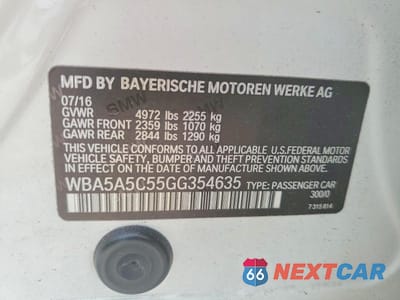 Zdjęcie 13 z 13 samochodu: 2016 BMW 528 I VIN:WBA5A5C55GG354635 - miniatura